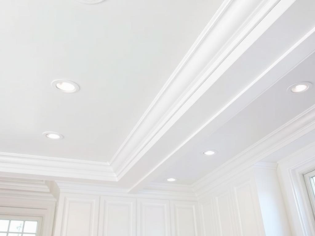 Freshly painted ceiling and trim